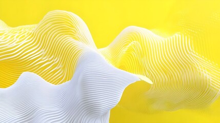 Abstract Yellow and White Waves Creating Modern Digital Background