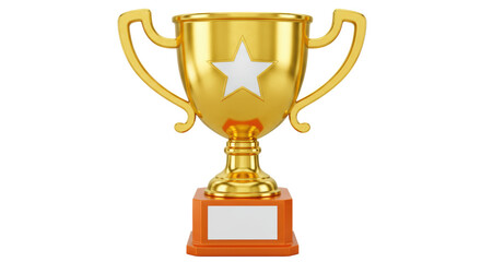 Isolated Golden Trophy