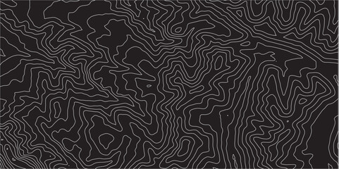 Abstract Topographic Contours Map on a Black Background: Geometric Contour Lines and Circular Patterns Creating a Modern and Elegant Representation of Terrain and Elevation"

