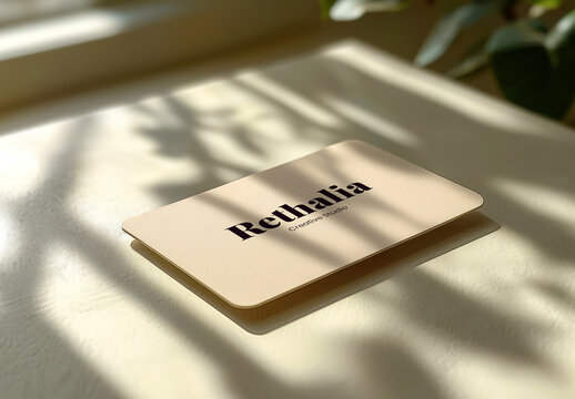 Curve Rectangle Business Card Mockup Template