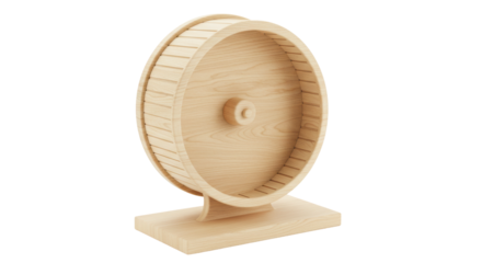 Isolated Wooden Hamster Wheel