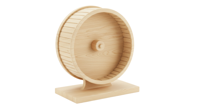 Isolated Wooden Hamster Wheel