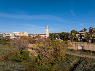 Faro de San Cristobal en Vilanova y Geltru, Barcelona, Cataluña
