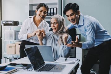 business meeting businesswoman woman office entrepreneur presentation success applause applauding...