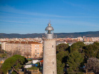 Faro de San Cristobal en Vilanova y Geltru, Barcelona, Cataluña