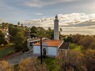 Faro de San Cristobal en Vilanova y Geltru, Barcelona, Cataluña