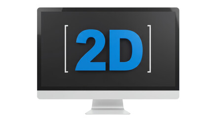 Isolated 2D Computer Screen Display