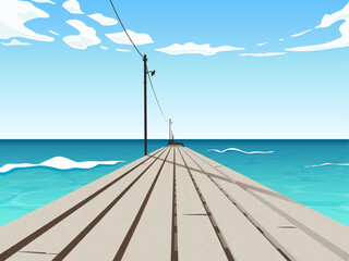 透明感のある海と桟橋の背景