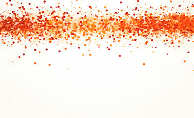 Small red and orange confetti particles flying in the air, white background, illustration style, jpg with transparent edges.