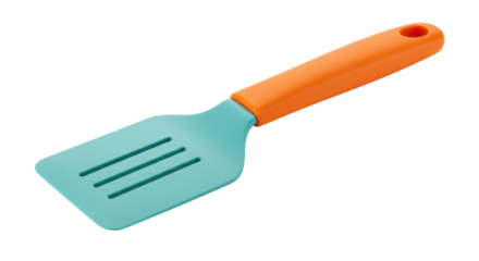 Isolated colorful spatula with white background
