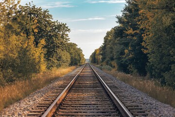 Obraz premium A high-quality photo of an empty railway track