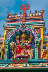 The Biggest Statue of Hindu God Amman, Parasathamman Temple, Thaiyur Village, Near Thaiyur lake, Kelambakkam, Tamilnadu - God and Devotional Scenario Image.