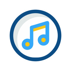 Music Note in Circular Icon Design