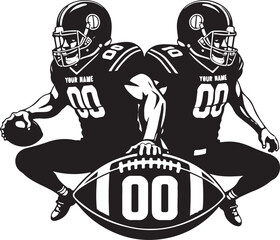 Patriotic American Football Player SVG | USA Flag Sports Silhouette