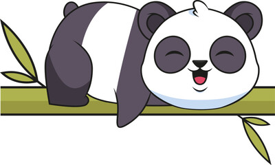 Naklejka premium Panda Clipart icon, Cute Animal Set. cute panda illustration vector image. perfect for Stickers, Prints for Clothing, Coloring Pages.