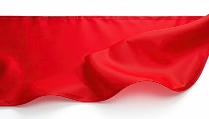 Obraz premium Bright red fabric flap, clean edges, studio shot on white , studio, flap, background