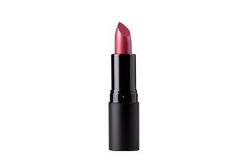 lipstick with a matte case and a slightly smudged tip suggesting a freshly applied look Isolated on white background