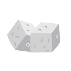A set of sugar cubes for tea or coffee. A stack, a group of sugar cubes. Sugar cube, a sweet addition to drinks. The flat illustration is isolated. Pressed sugar into cubes, isolated