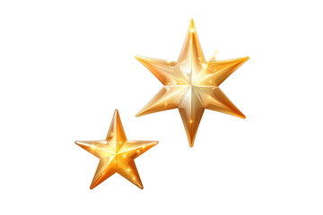 Set of twinkling star icons in various sizes with a soft radiant glow Isolated on white background