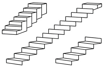 set of pes different type of stairway