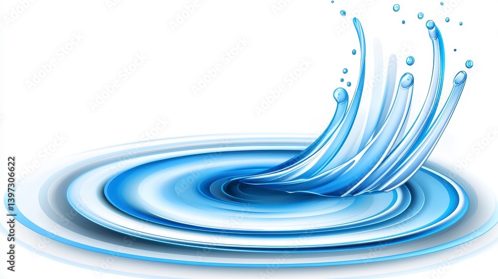 Poster water splash action abstract background digital art fluid dynamics close-up view visual harmony