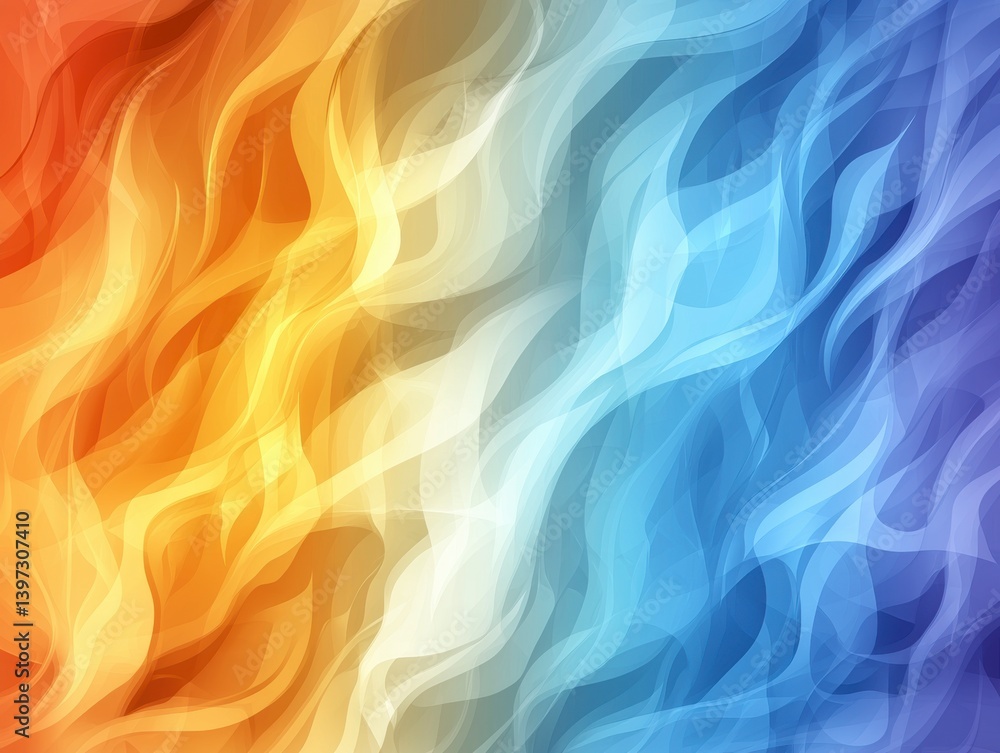 Poster dynamic color flow abstract art digital canvas vibrant waves artistic environment wide viewpoint mod