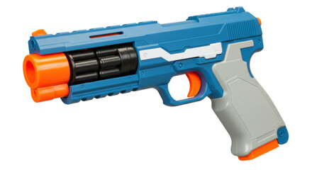 Isolated Blue and Orange Toy Gun