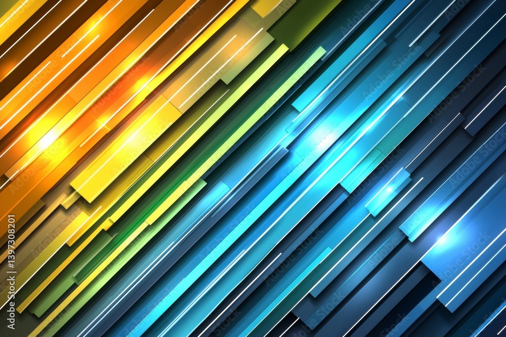 Aufkleber dynamic abstract lines in vibrant colors digital art modern environment high-resolution viewpoint