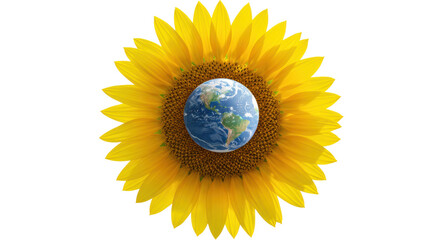 Isolated Earth in Sunflower