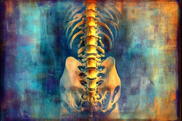 Mental and physical distress. Metaphorical lower back pain physical senses, of a disease and suffering. Fighting illness. Pain of disorder - lower back pain: abstract image of individual status.