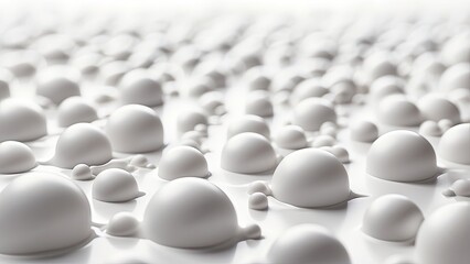 Obraz premium Abstract image featuring various sizes of white spheres floating in a soft