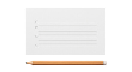Isolated Checklist with Pencil