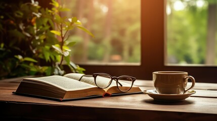 glasses background book