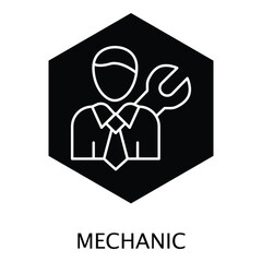 Car Mechanic with Wrench Vector Icon design
