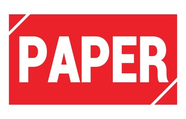 PAPER text written on red stamp sign.