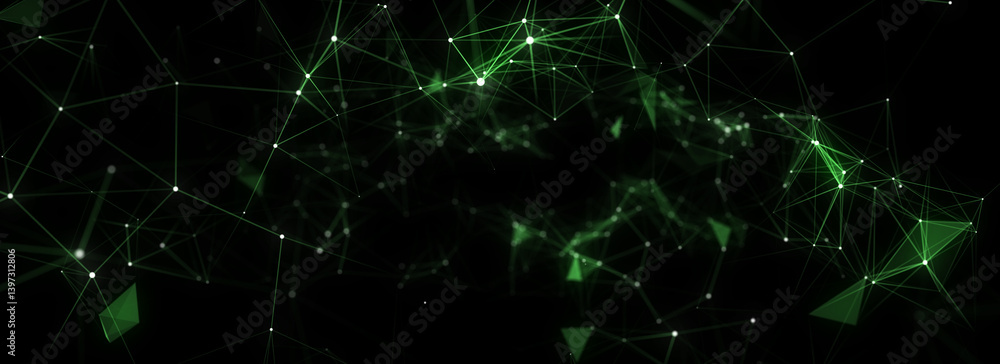 Poster business futuristic backdrop. network connection structure cyberspace with moving particles. abstrac