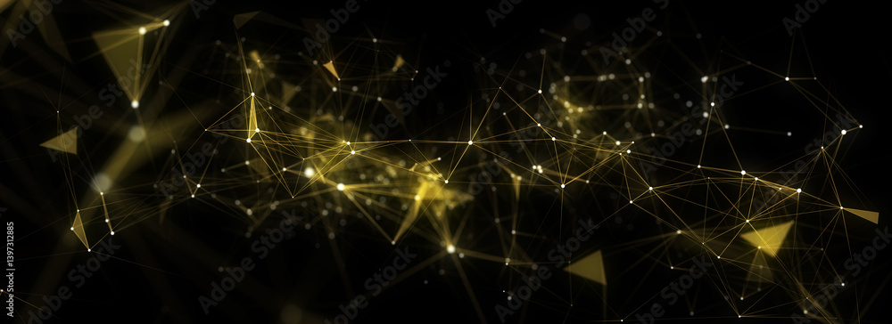 Aufkleber business futuristic backdrop. network connection structure cyberspace with moving particles. abstrac