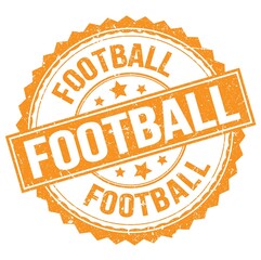 FOOTBALL text on orange round stamp sign