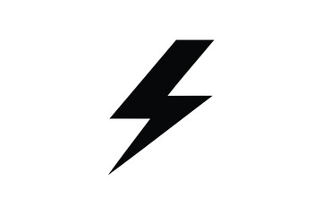  Thunderbolt silhouette on white background