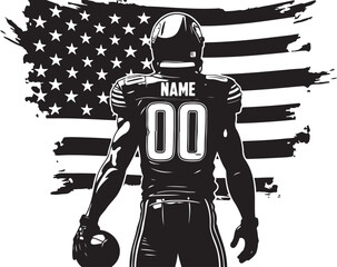 Patriotic American Football Player SVG   USA Flag Sports Silhouette © VectoraVerse