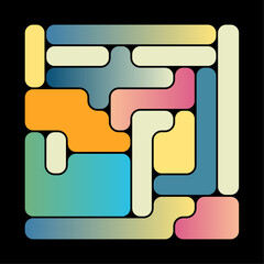 puzzle piece icon, Geometric Shapes, Vector Frame Design
