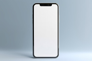 modern smartphone with empty screen on grey background