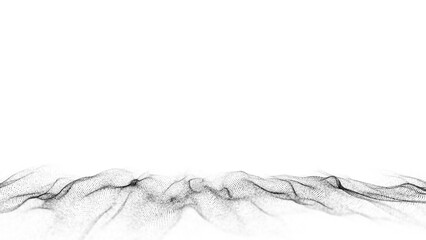 Digital technology wave. Light cyberspace with motion dots. Futuristic digital background artificial intelligence. Big data analytics. 3d rendering.