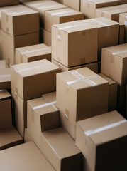 Fototapeta premium Stack of cardboard boxes