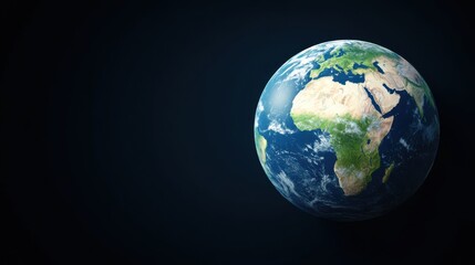 Fototapeta premium Detailed View of Earth with Focus on Africa and Europe, Beautiful Planet in Deep Space Background