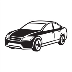 Fototapeta premium car silhouette illustration Design on a white background