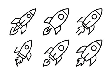 Spaceship icon in flat design. Vector illustration.