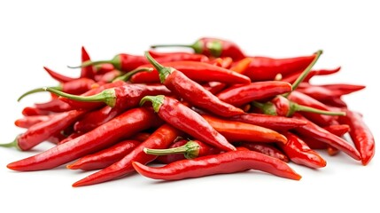 Fresh Red Chili Peppers Isolated on White Background for Culinary Use