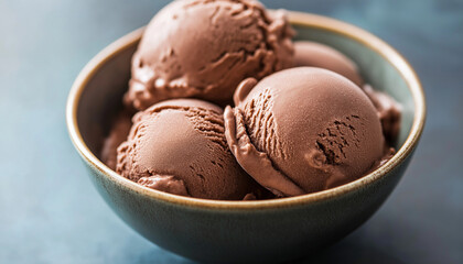 Delicious Chocolate Ice Cream Scoops in a Bowl