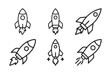 Spaceship icon in flat design. Vector illustration.
